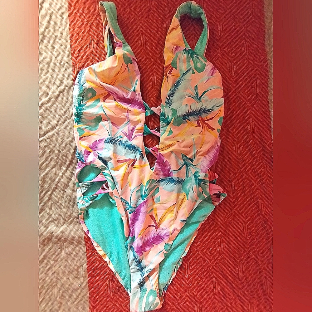 Woman's floral one piece swimsuit